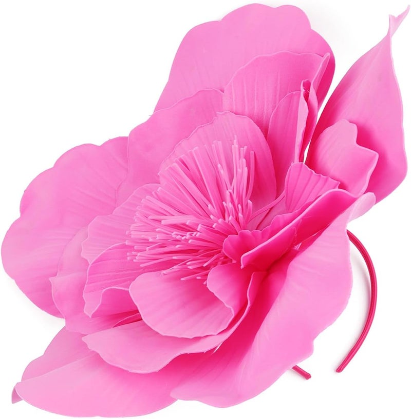 LDFWAY Large Flower Fascinators for Girls Women Tea Party Cocktail Headwear Derby Hats with Headband and Clip for Wedding - Image 2